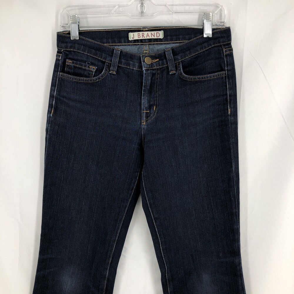 J Brand Slim Boot Low Rise Dark Wash Blue Stretch Denim Jeans 26 (30x30) USA